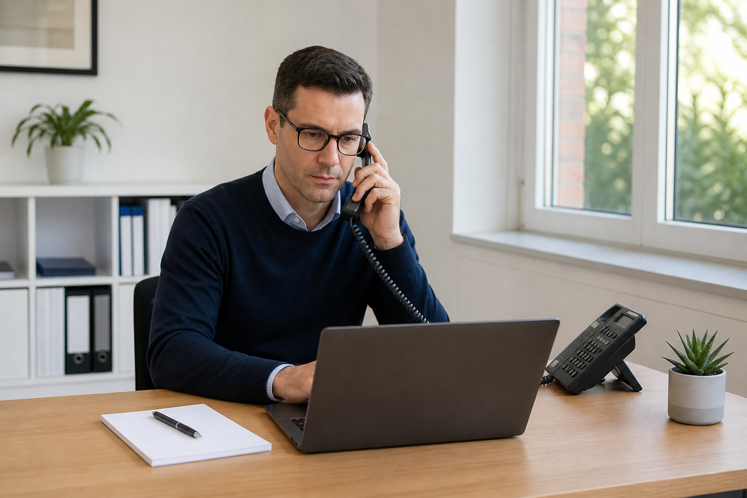 pharmacy phone system uk staff member handling a routine phone call
