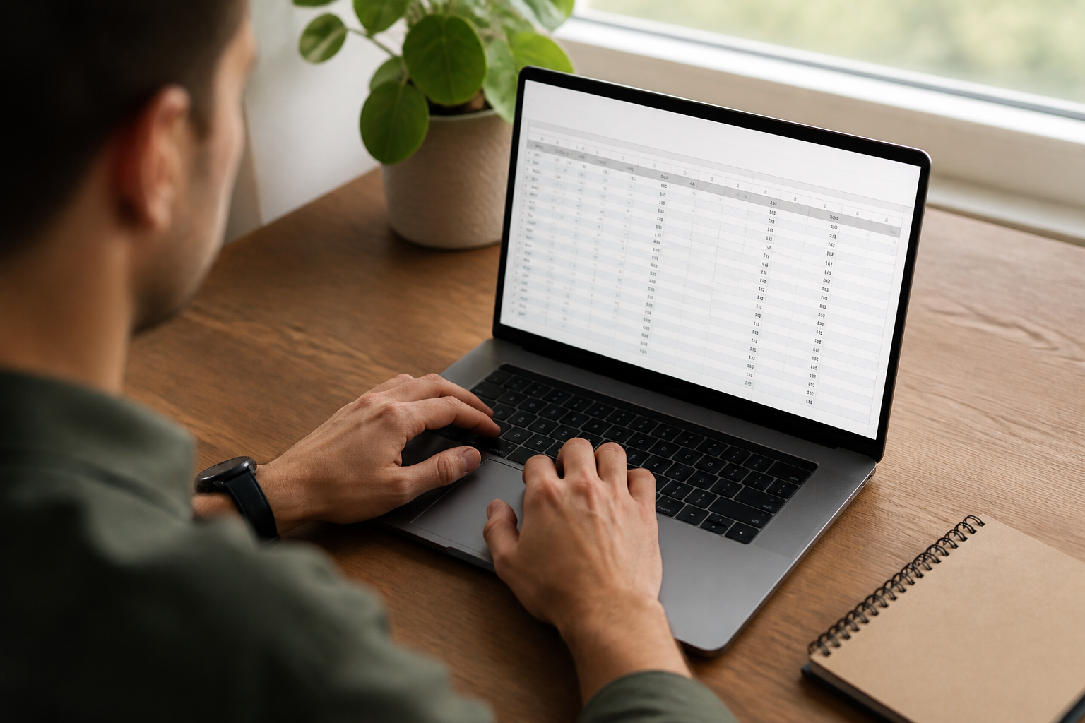 exporting business data software shown as a CSV file export on a laptop