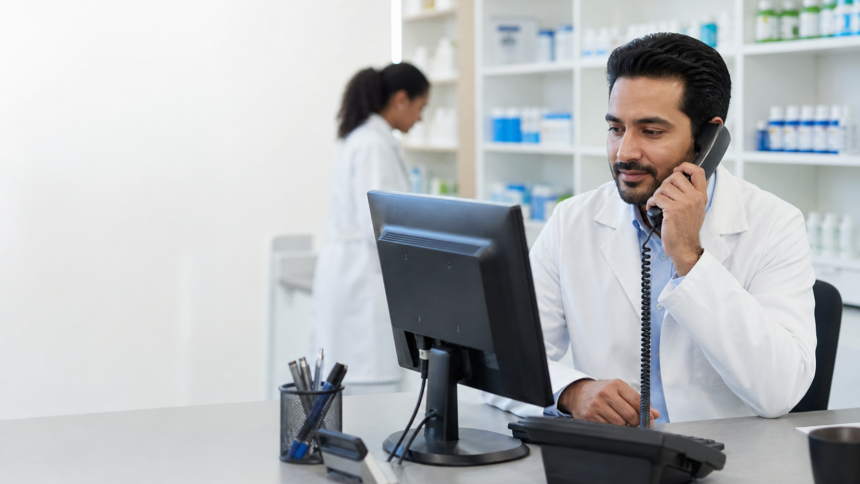 pharmacy phone system uk staff handling routine non-clinical calls